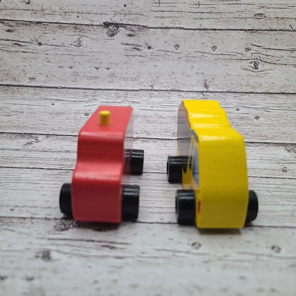 Wooden Toy Dump Truck Fire Truck Ankyo Toys Vehicles Lot of 2